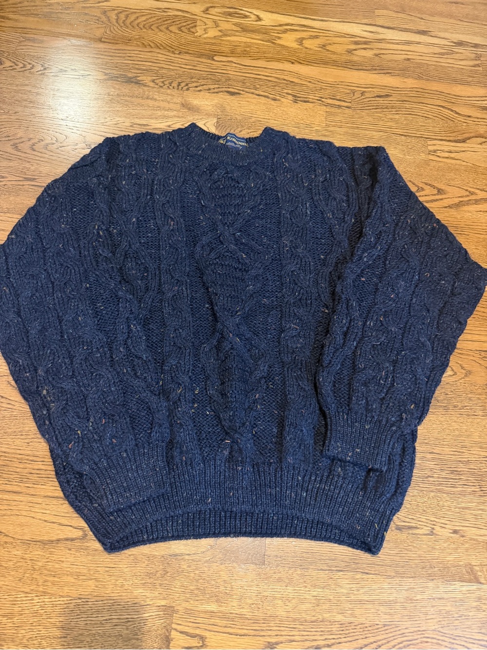 Vintage Skye Knitwear Men’s Wool Cable Knit Crewneck Pullover Sweater L